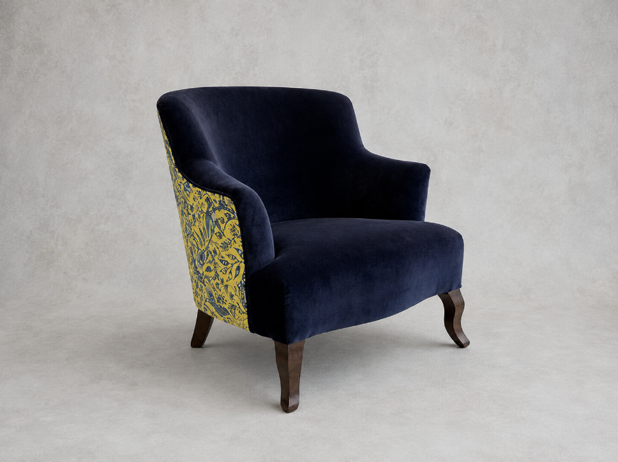 Outlet Manchester: Grassington chair in Linwood Omega Navy & Emma J Shipley Animalia Rousseau Lime