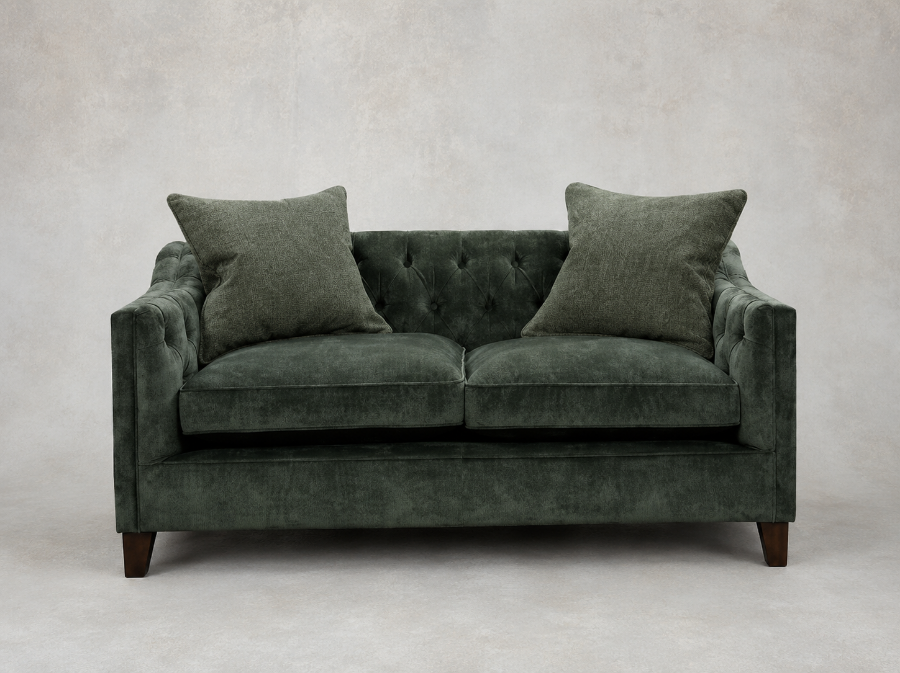Outlet West Sussex: Haresfield 2 seater sofa dipped arm in Warwick Lovely Velvet Jade