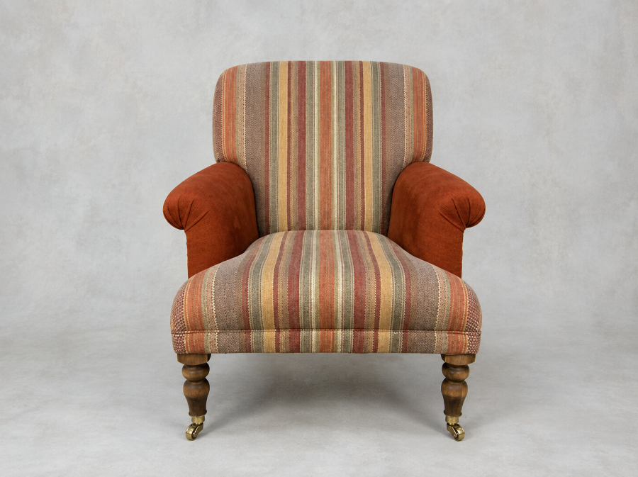 Outlet West Sussex: Midhurst Chair in Kirkby Soho and Mulberry Rustic Stripe