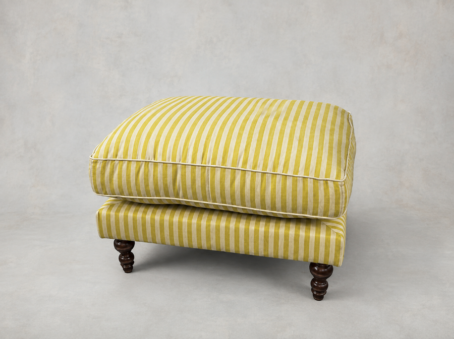 Outlet Edinburgh: Cooksbridge Footstool in Claremont Tiole Chevron Stripe Gold