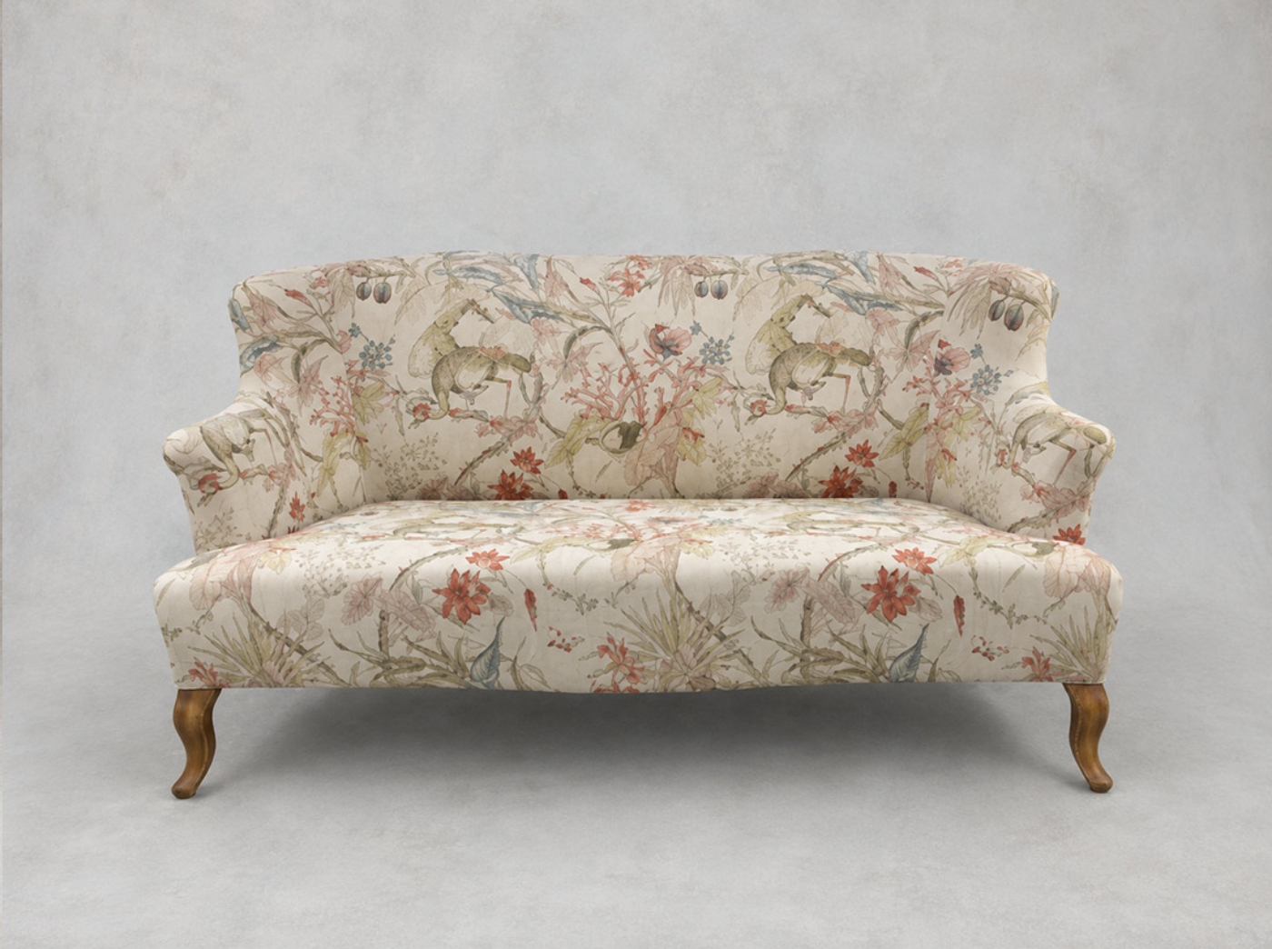 Outlet West Sussex: Grassington 3 seater sofa in Floral Linen Lily Pad Vermillion