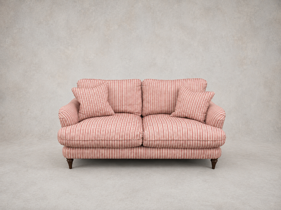 Outlet Battersea: Pugin 3 Seater Sofa in Exclusives RHS Etta's Stripe Raspberry