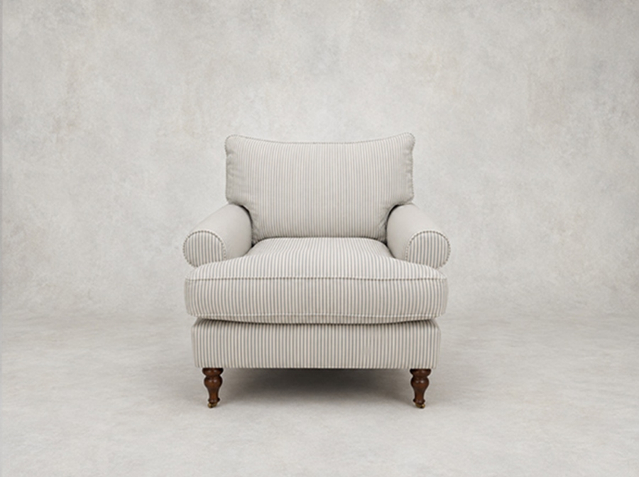 Outlet West Sussex: Cooksbridge Accent Chair in Cloth 21 Simple Stripe Lagoon