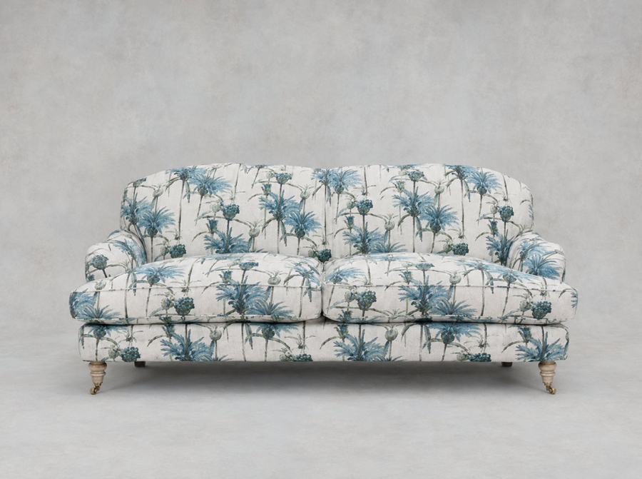 Outlet West Sussex: Kentwell 3 seater sofa 2 Hump in Henry Moon Lions Tail Teal with scatters