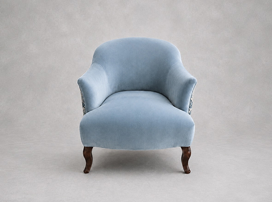 Outlet West Sussex: Grassington chair in Linwood Omega Velvet Atol & Linwood Velvet Wonderland