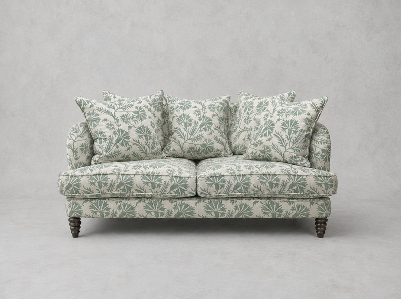 Outlet West Sussex: Helmsley 2.5 seater sofa in RHS Collection Gertrude Jekyll Meadow Flower Green