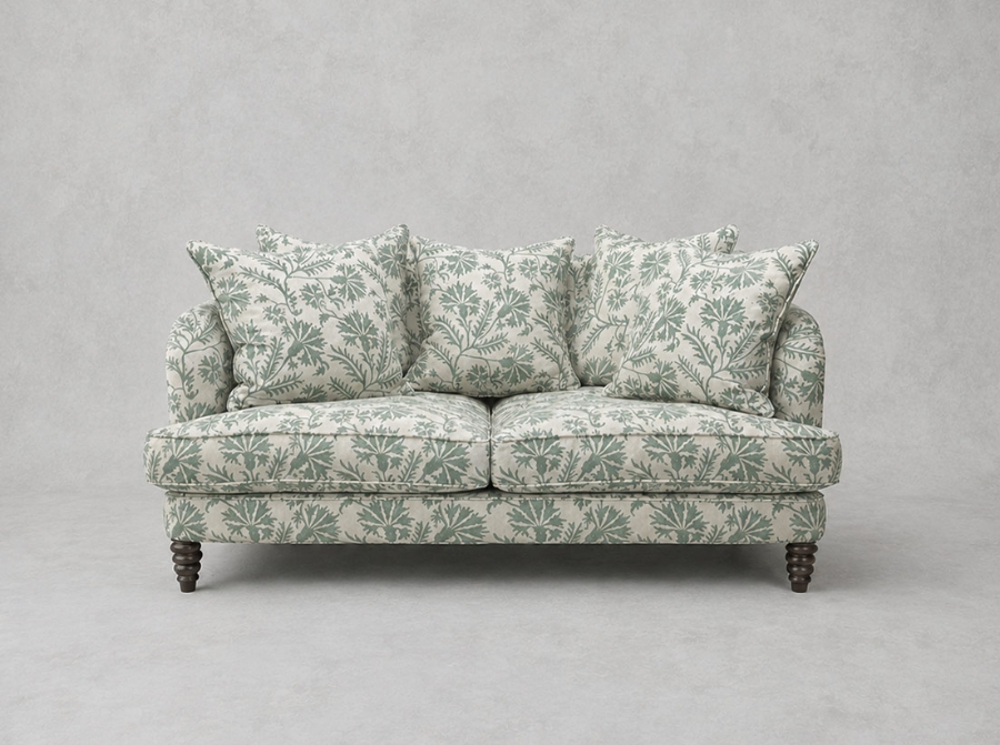 Outlet West Sussex: Helmsley 2.5 seater sofa in RHS Collection Gertrude Jekyll Meadow Flower Green