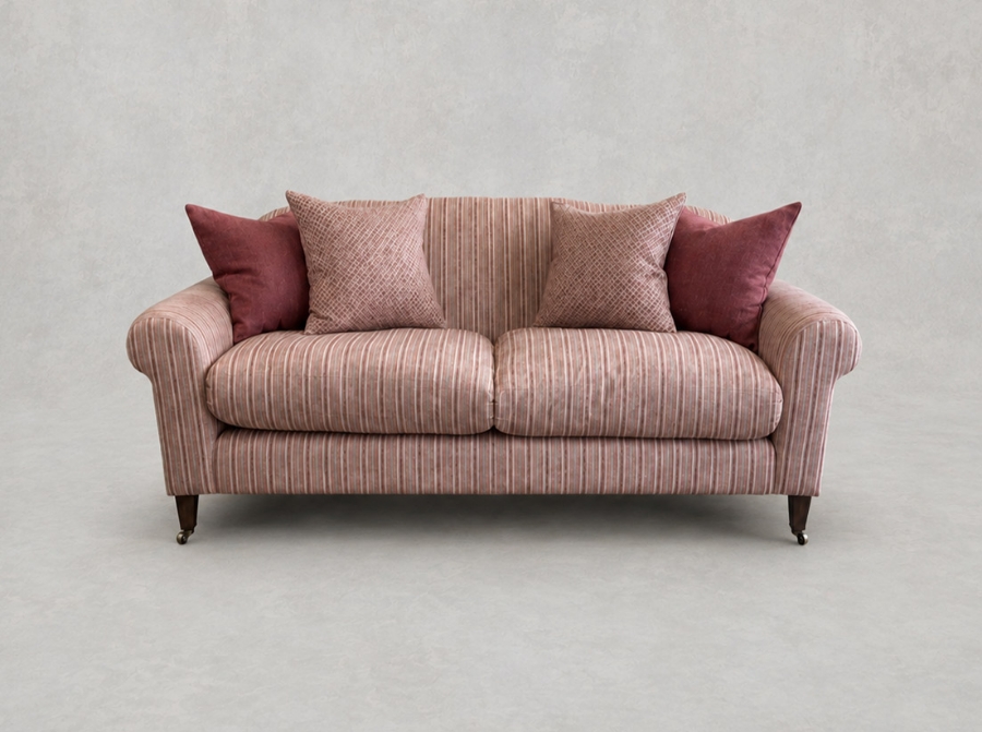 Outlet Knutsford: Walberswick 3 seater sofa in Etta's Stripe Cherry