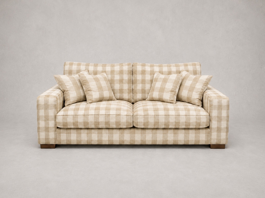 Outlet Manchester: Richmond 2.5 seater sofa in Sussex Gingham Small Ash