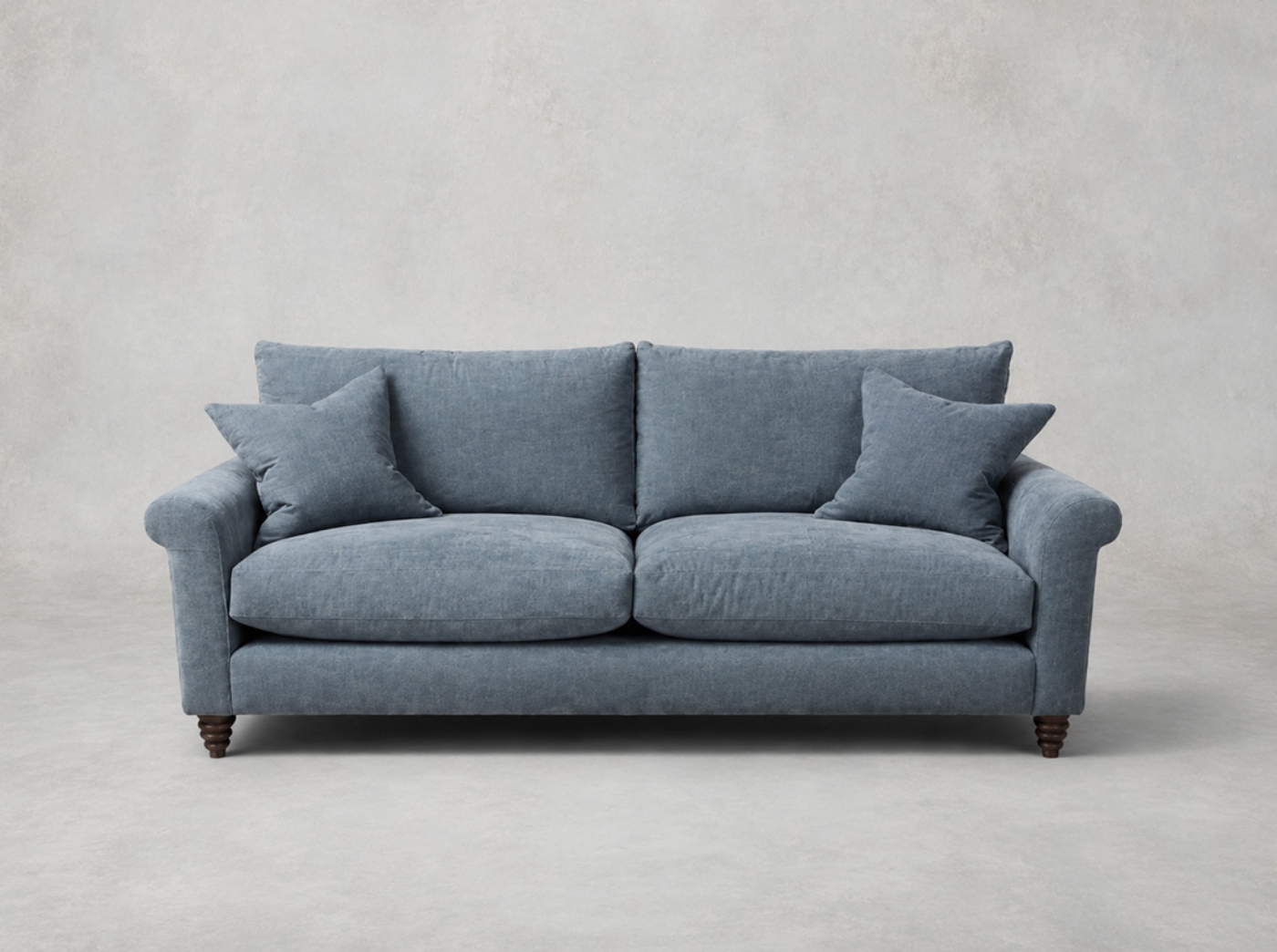 Outlet Bristol: Apuldram 3 Seater Sofa in almost Plain Velvet Sea