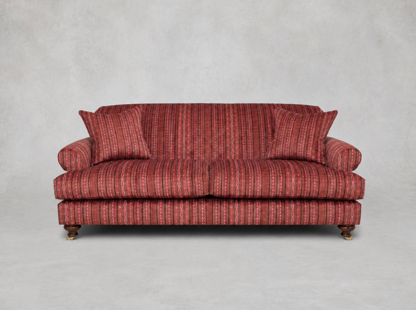 Outlet Bristol: Hampton 3 Seater Sofa Threads Of India Opulent Velvets Andhra Weave Flame