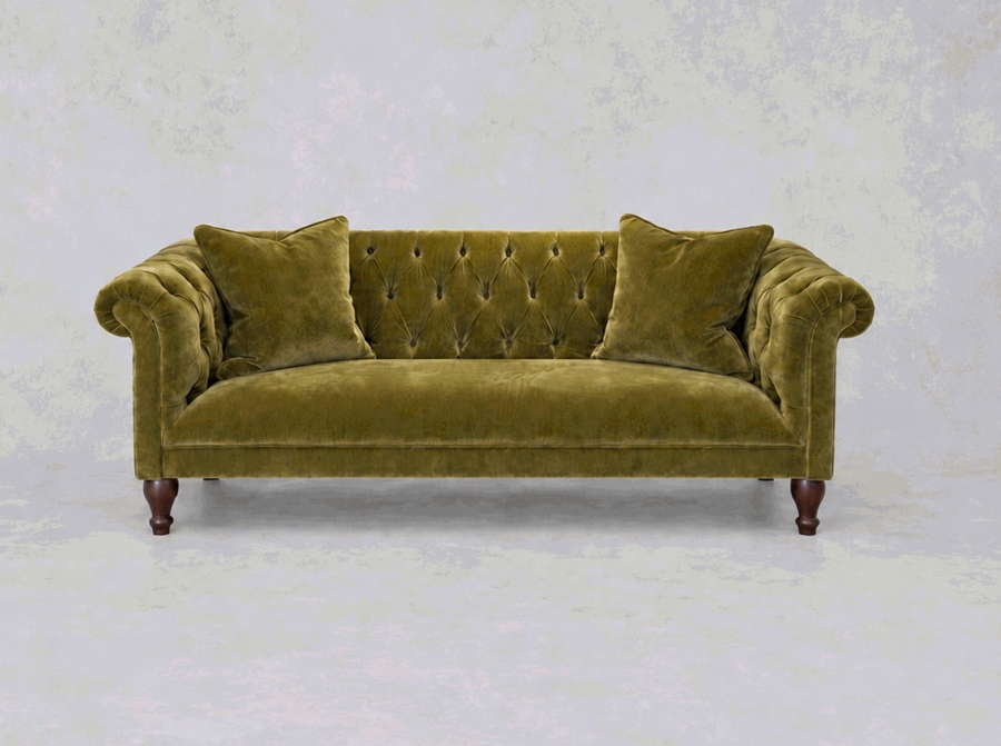 Outlet Edinburgh: Arncliffe 3 seater sofa in J Brown Vintage Velvet Olive