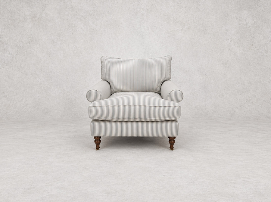 Outlet West Sussex: Cooksbridge Accent Chair in Cloth 21 Simple Stripe Lagoon