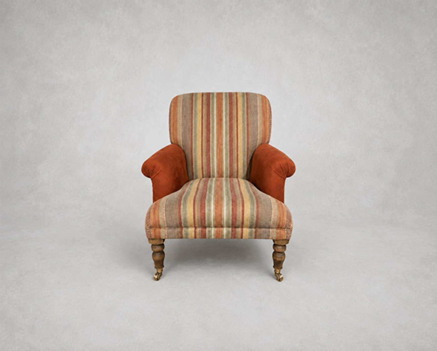 Outlet Manchester: Midhurst Chair in Kirkby Soho and Mulberry Rustic Stripe  Red / Plum