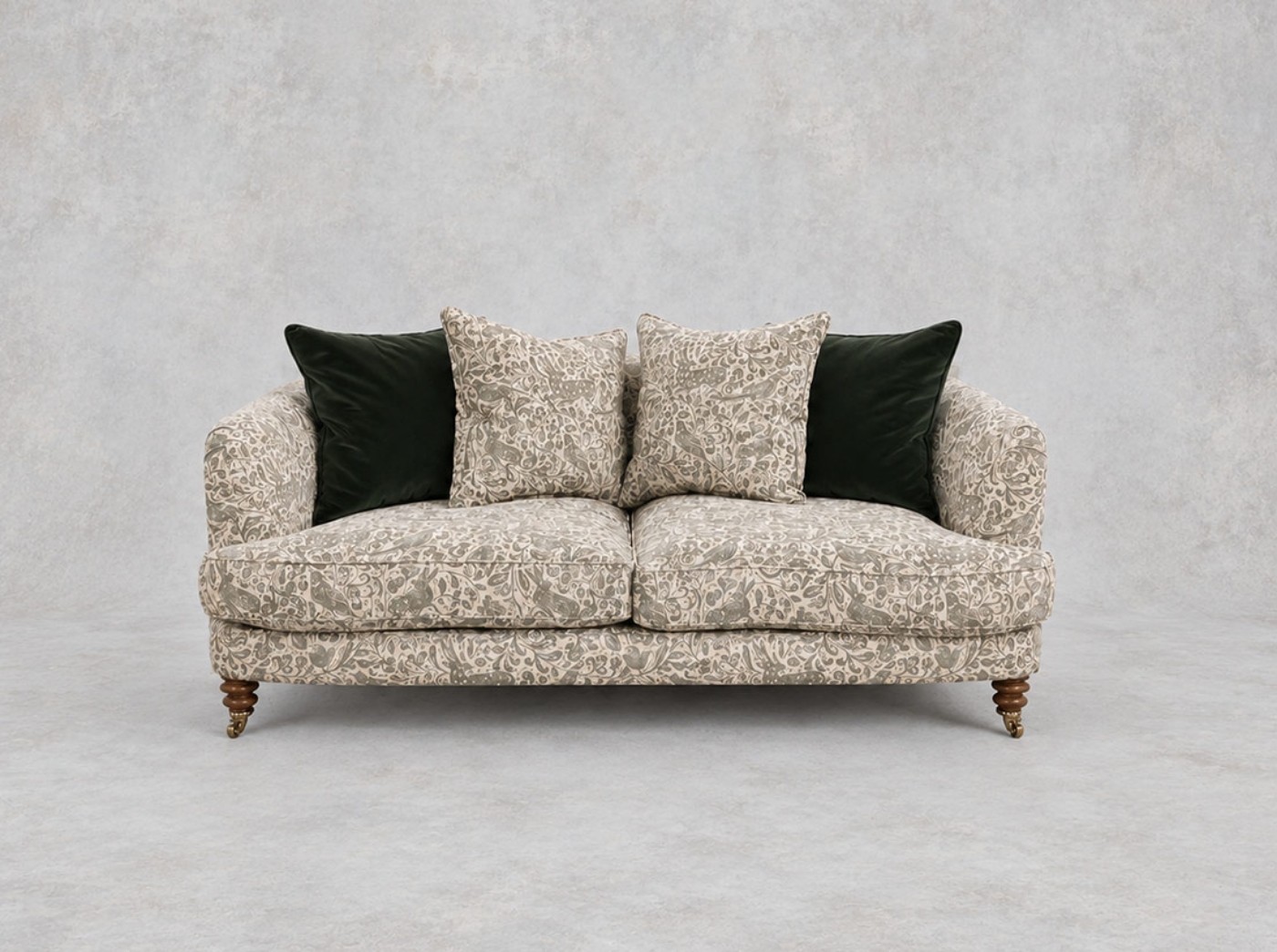 Outlet Manchester: Helmsley 3 Seater Sofa in V&A Bird & Rabbit Dark Green