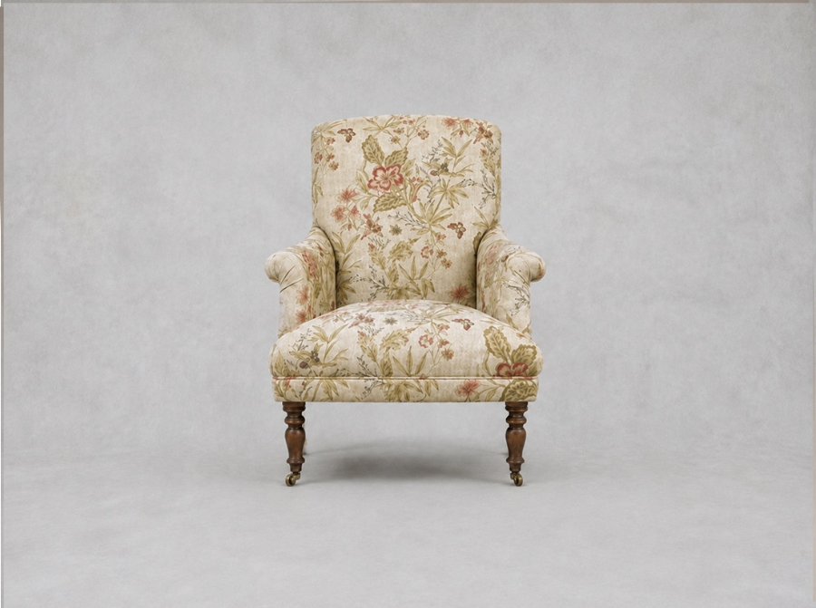 Outlet West Sussex: Snape Chair in Floral Linen Shangri-La-Spice