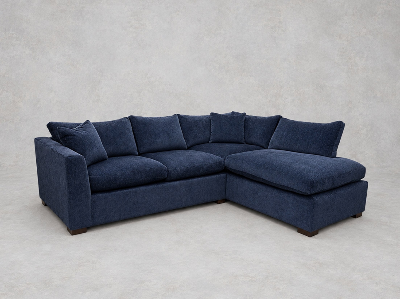 Outlet Manchester: Wadenhoe medium corner sofa bed in Aquaclean Scala Denim