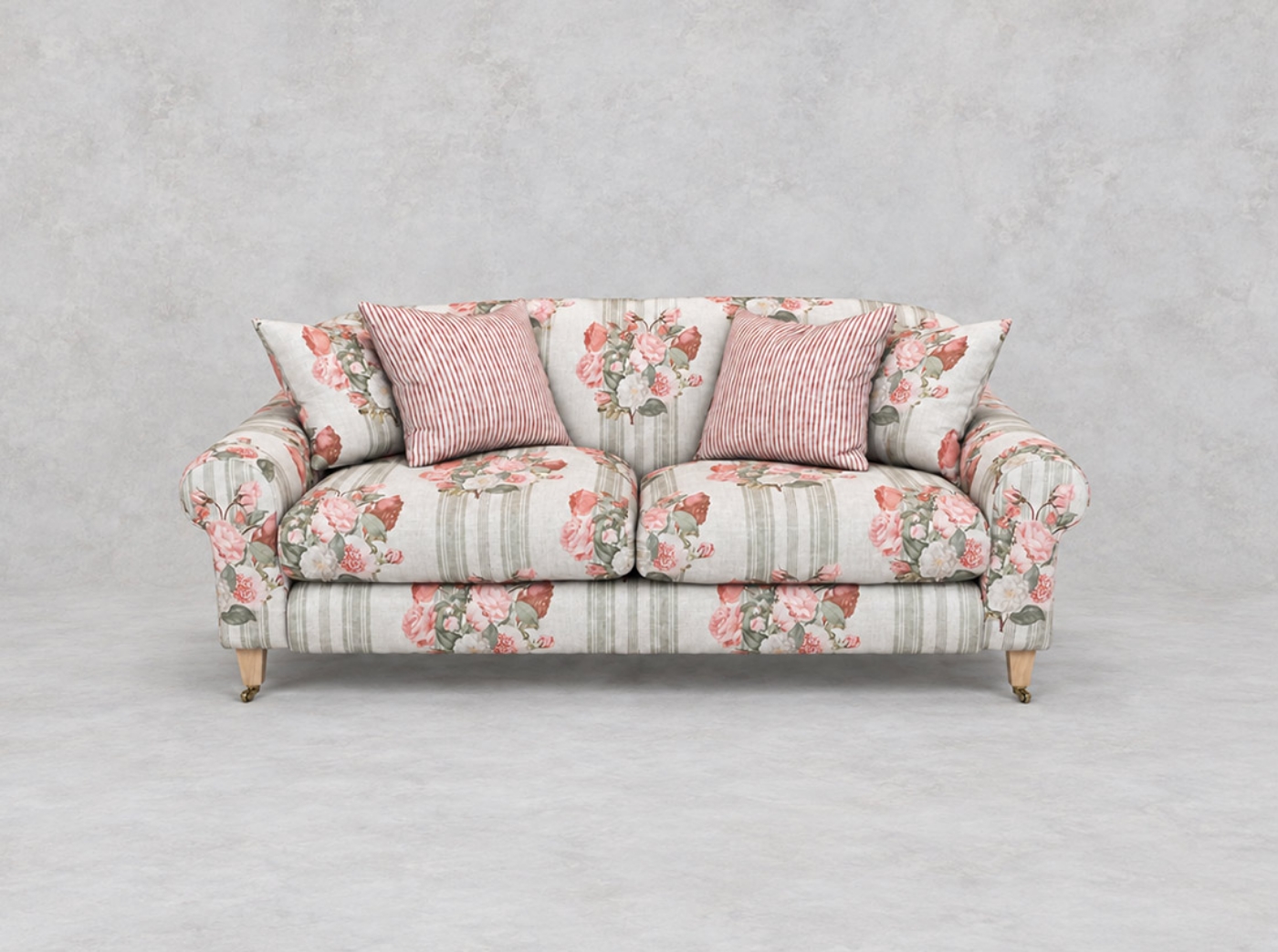 Outlet West Sussex: Walberswick 2.5 seater sofa in RHS Etta's Bouquet Sunset Moss