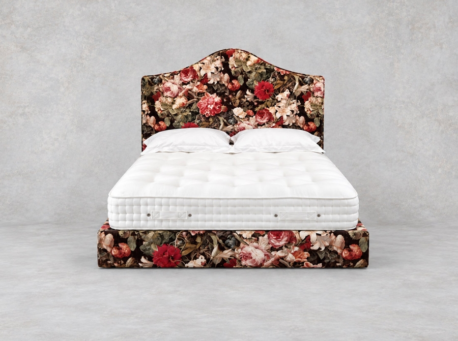 Outlet Basingstoke: Bermondsey king bed in Mulberry Floral Pompadour Velvet
