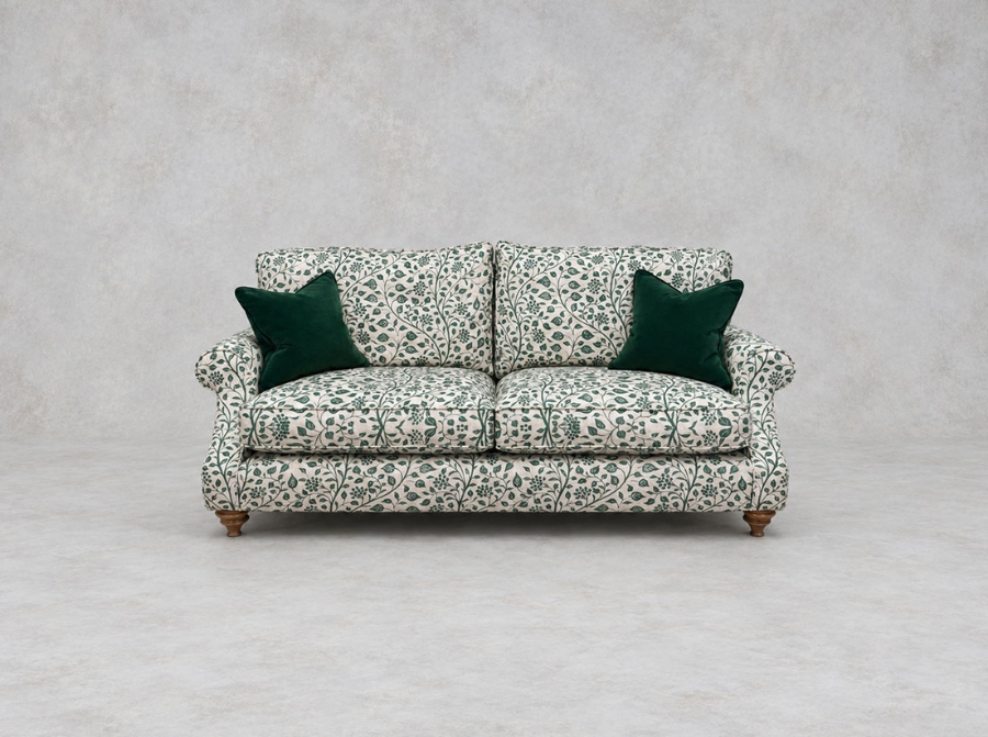 Outlet Battersea: St Mawes 3 seater sofa in RHS Trailing Vine Green