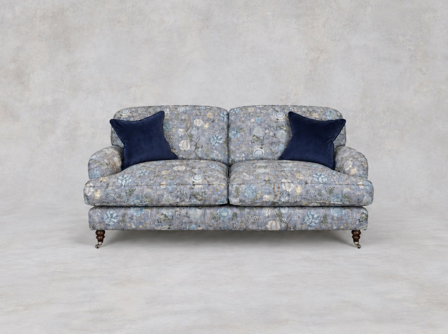 Outlet Manchester: Kentwell 3 seater 2 hump sofa in V&A Threads of India Tree of Life Lavender