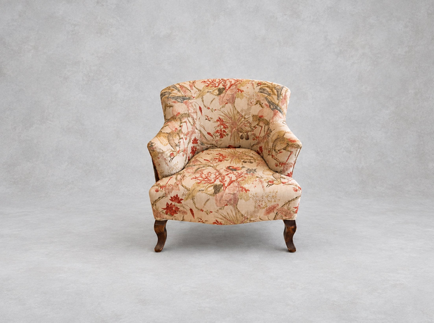 Outlet Leamiington Spa: Grassington chair in Floral Linen Lily pad Vermillion