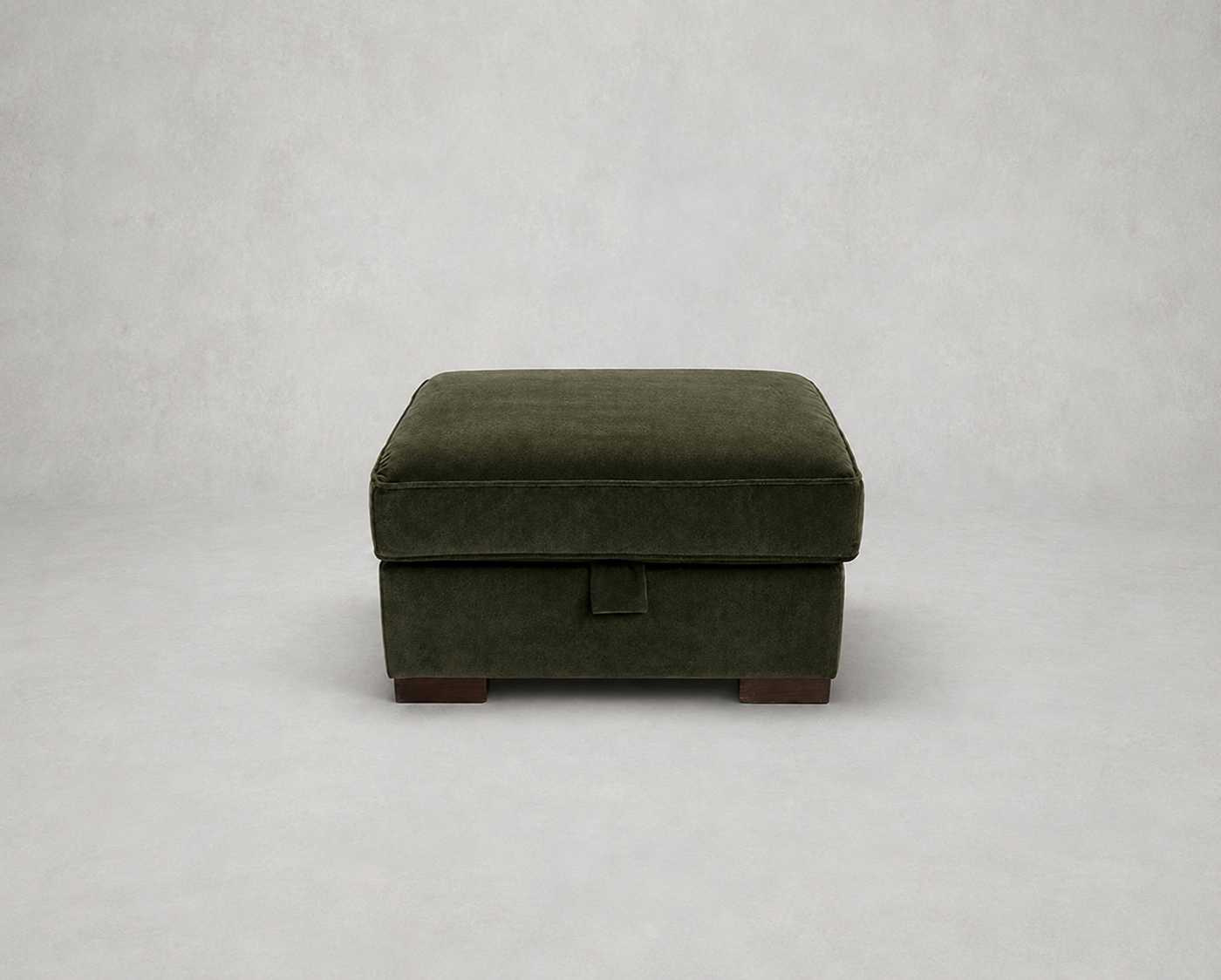 Outlet Manchester: Wadenhoe storage footstool in Linwood Omega Velvet Seaweed