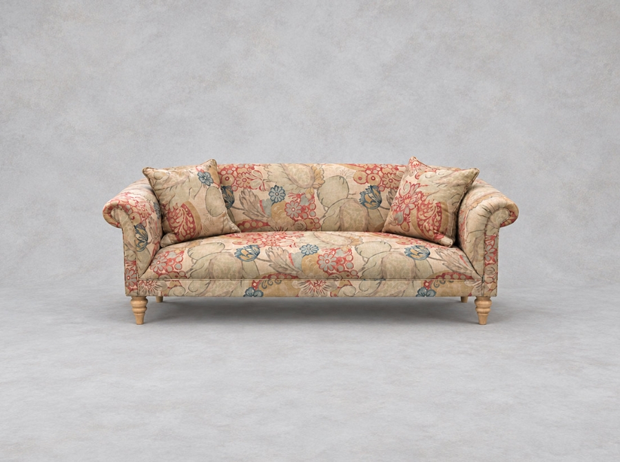 Outlet Hungerford: Masham 3 seater sofa in Acquitaine Linen Carcassone Laurel