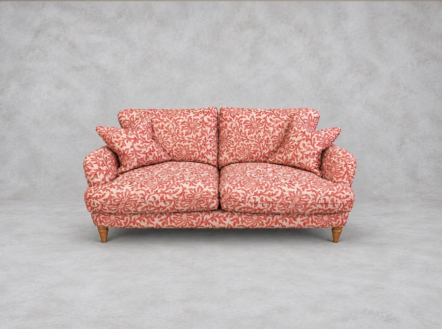Outlet Sutton Coldfield: Pugin 3 seater sofa in V&A Spill Resistant Floral Scroll Chilli