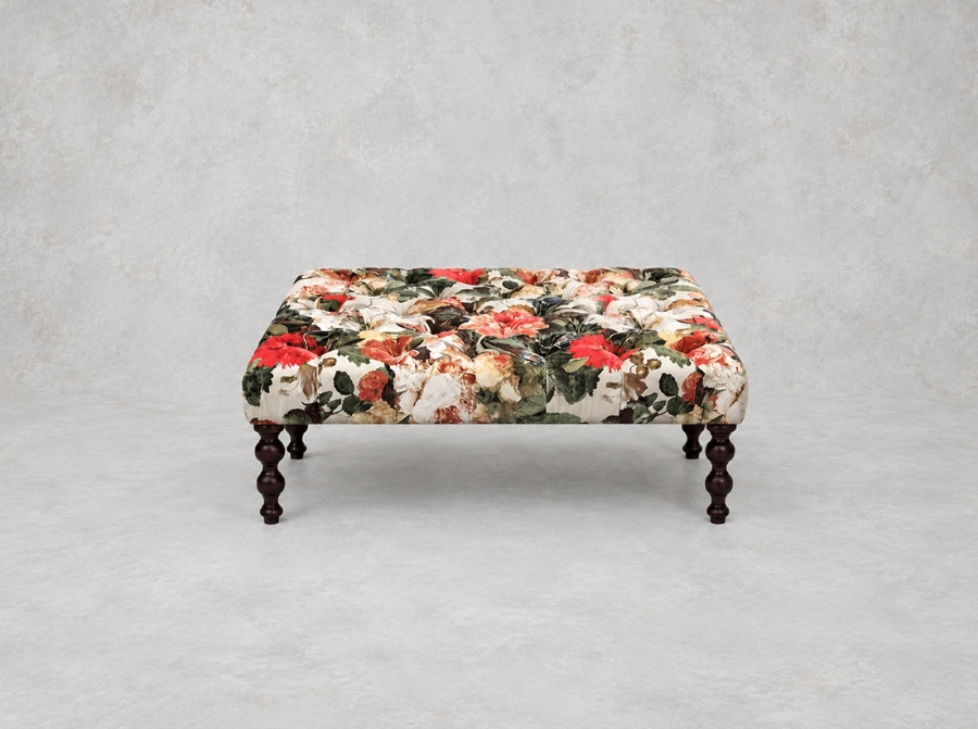 Outlet Sutton Coldfield: Pentlow footstool in Mulberry Velvet Pompadour Spice