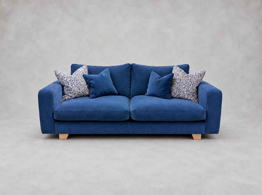 Outlet Bury St Edmunds: Stockbridge 3 seater sofa in Linwood Omega Velvet Aegean