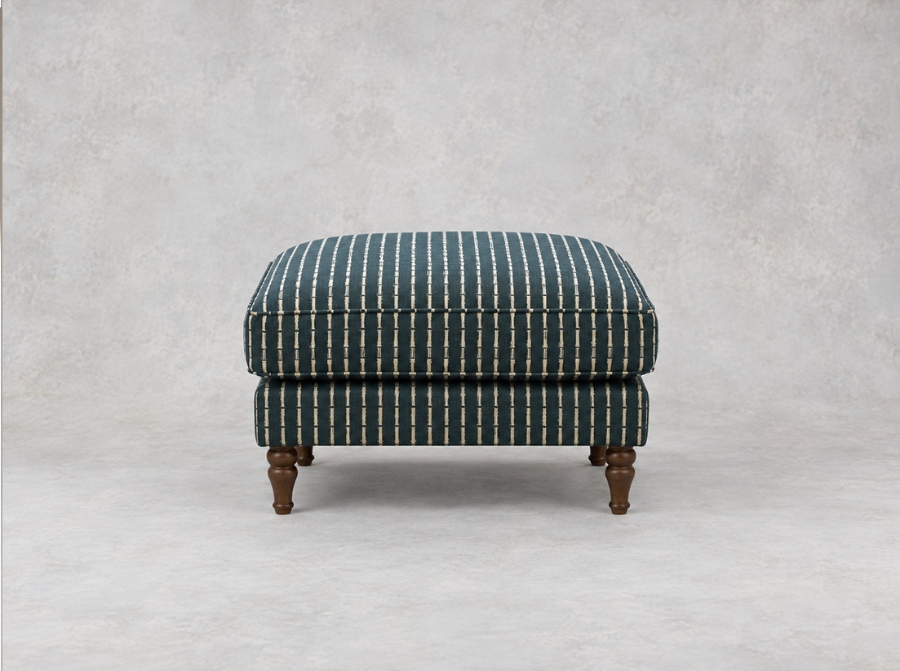 Outlet Bristol: Cooksbridge footstool in Threads Of India Opulent Velvets Ikat Mirage Hunter