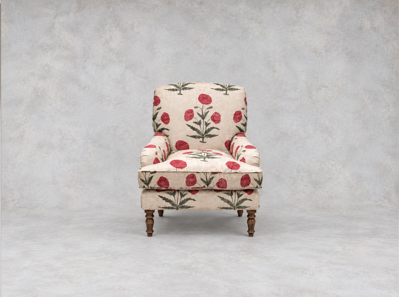 Outlet Bristol: Lyndhurst chair in Threads Of India Opulent Velvets Regal Poppy Chalk
