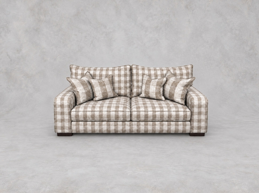 Outlet Edinburgh: Richmond 2.5 seater sofa in Sussex Gingham Small Ash