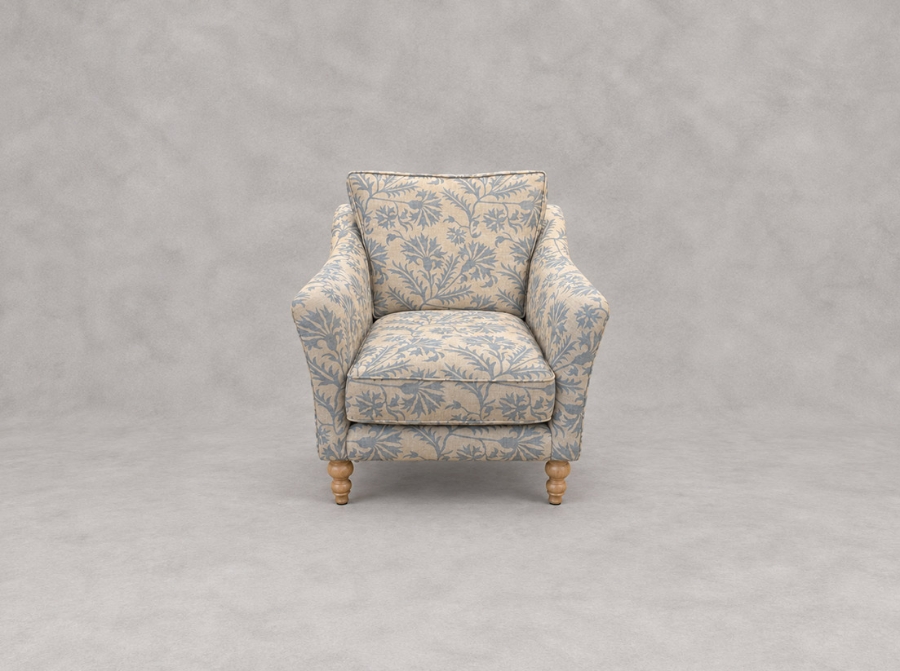 Outlet Henley: Brunel Chair in RHS Gertrude Jekyll Meadowflower Reversed Duck Egg