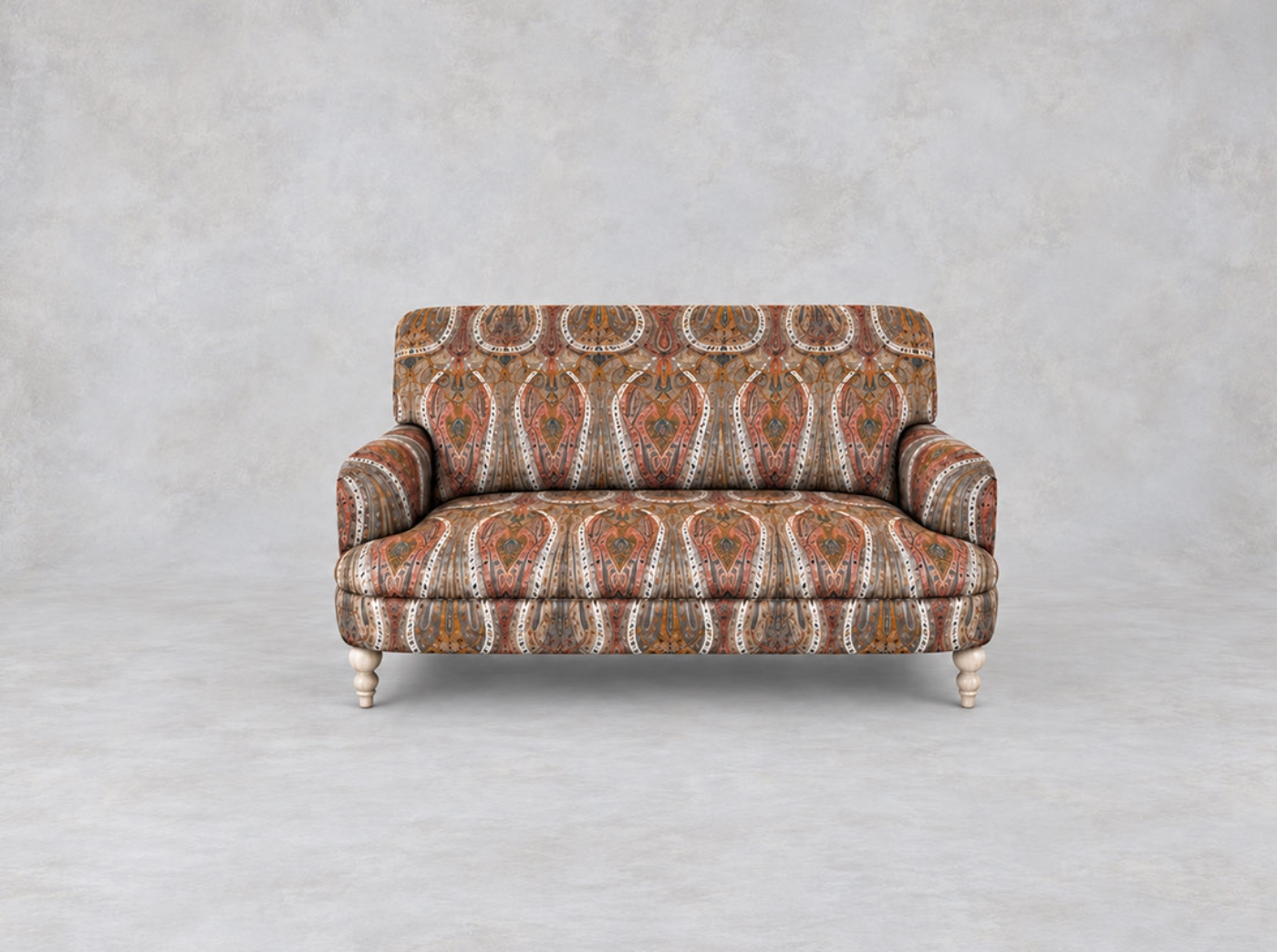 Outlet Edinburgh: Holmfirth 2 seater sofa in V&A TOI Paisley Splendour Sandstone