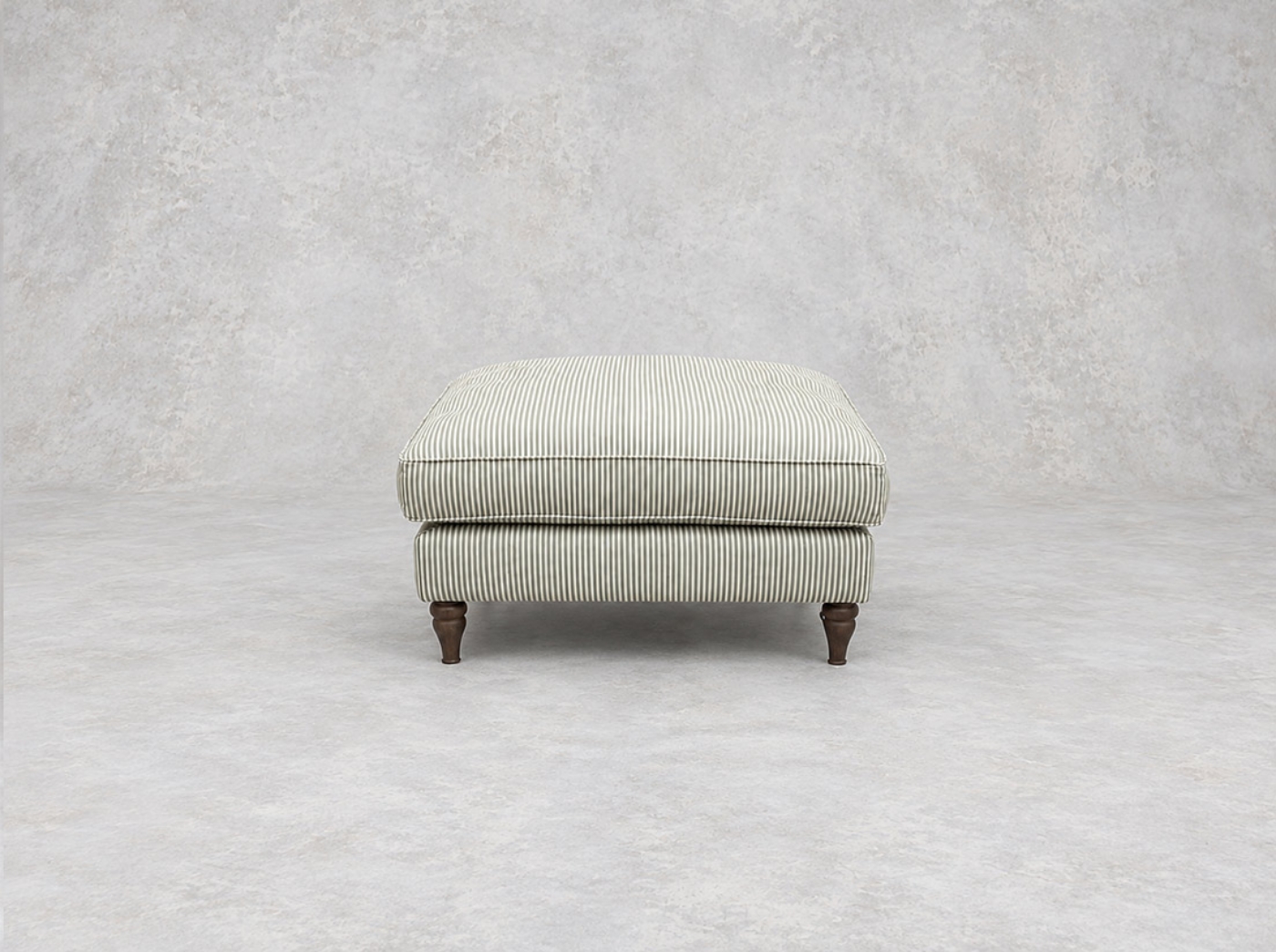 Outlet Battersea: Cooksbridge footstool in Cloth 21 Simple Stripe Forest