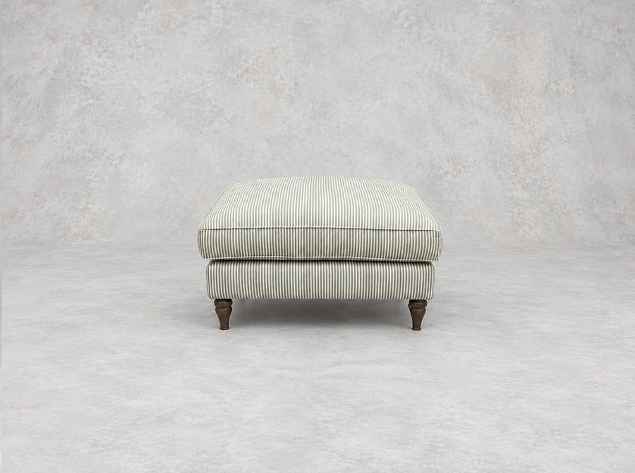 Outlet Battersea: Cooksbridge footstool in Cloth 21 Simple Stripe Forest