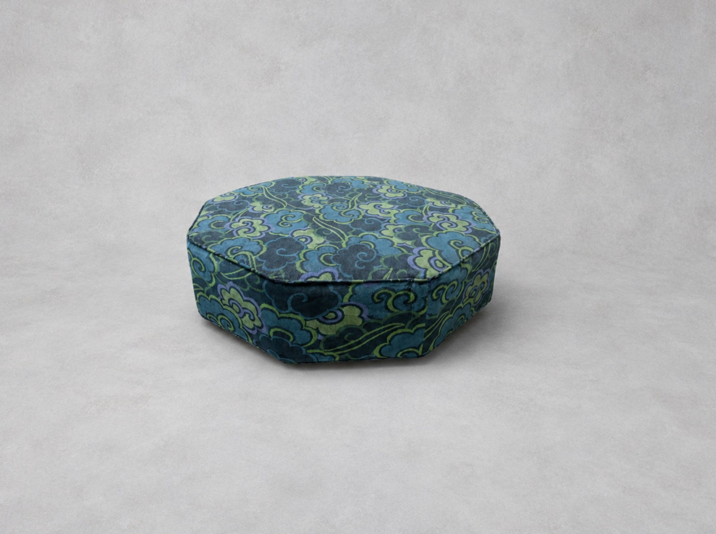 Outlet Nottingham: Threepenny Bit Footstool in Linwood Velvet Wonderland