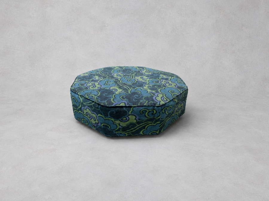 Outlet Nottingham: Threepenny Bit Footstool in Linwood Velvet Wonderland