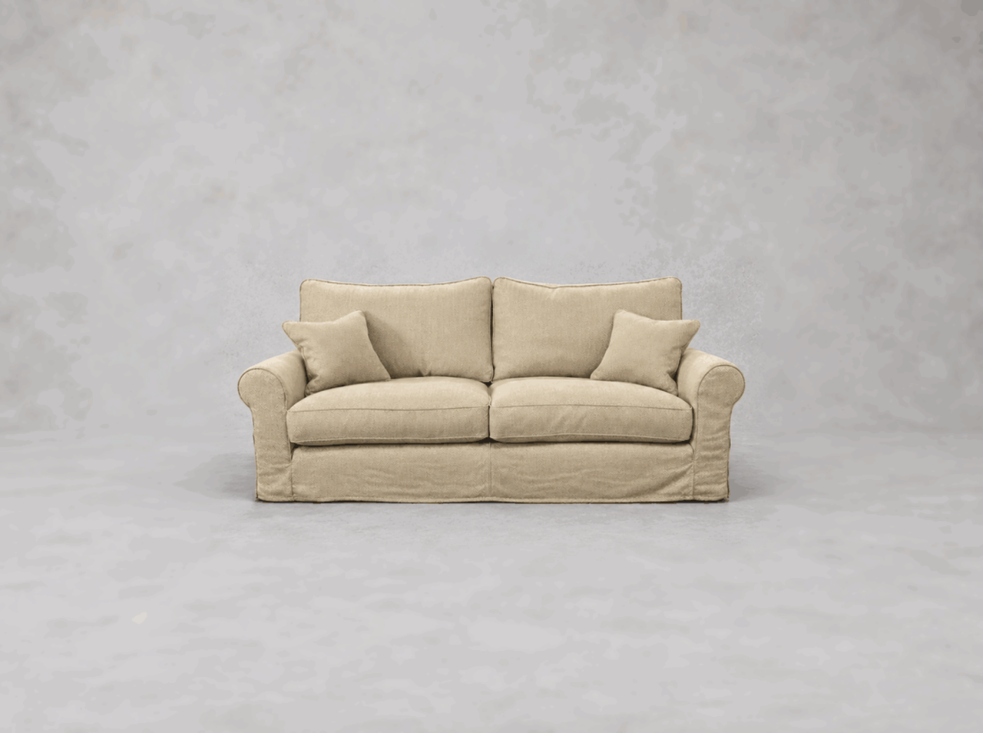 Outlet West Sussex: Upperton 4 seater sofa loose cover in Whernside Herringbone Yellow