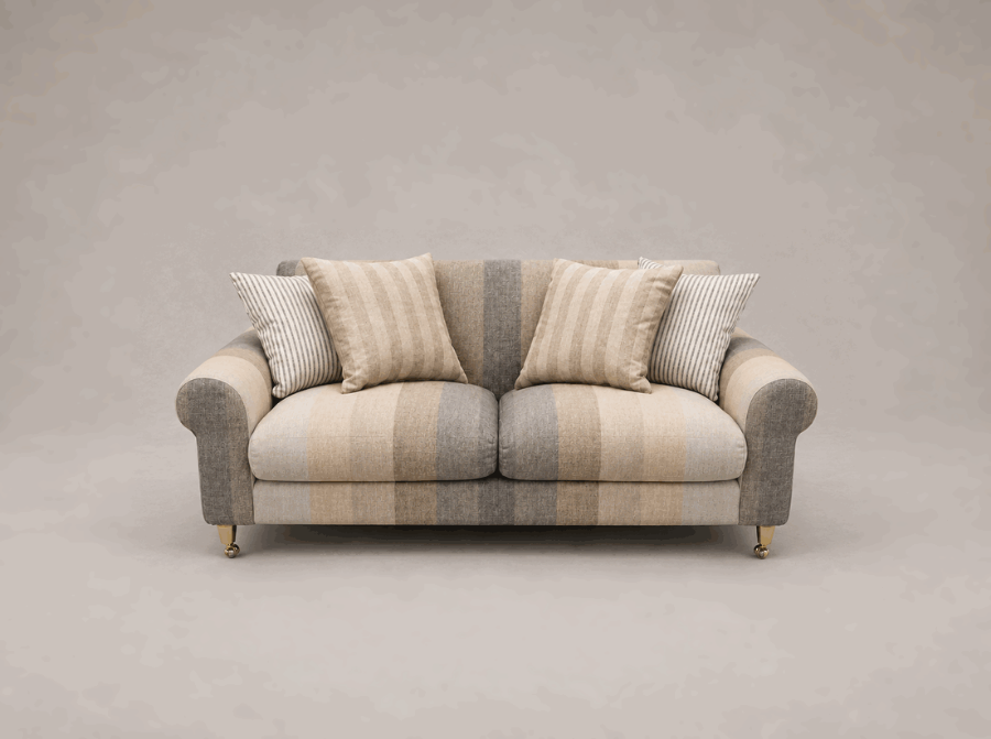 Outlet West Sussex: Walberswick 2.5 Seater sofa in Strata Stripe Masonry with contrasting scatters