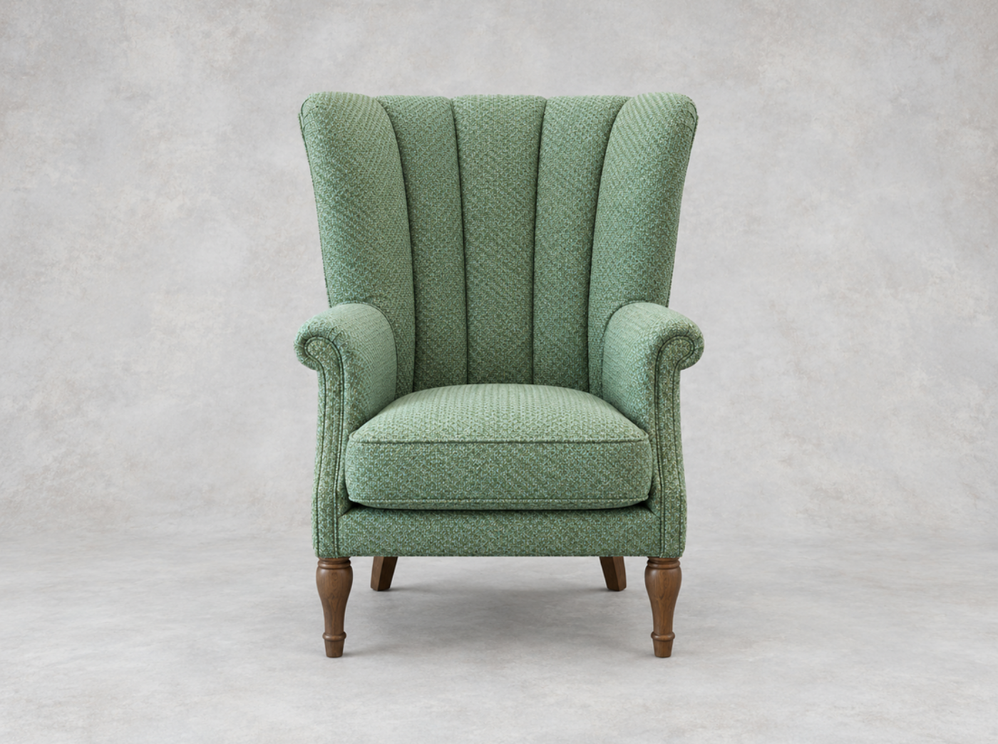 Outlet West Sussex: Whitewell fluted chair in Abraham Moon Empire Green