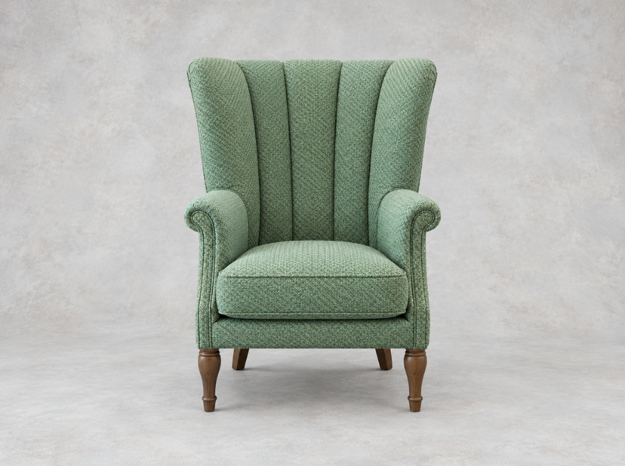 Outlet West Sussex: Whitewell fluted chair in Abraham Moon Empire Green