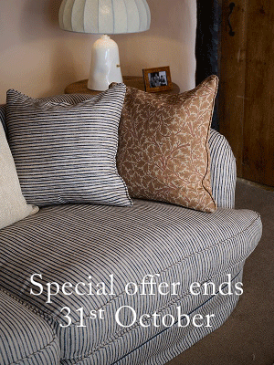 Buy a sofa (15% off) and enjoy 25% off a chair or footstool. Redeemable in showroom. Offer ends 31st October.