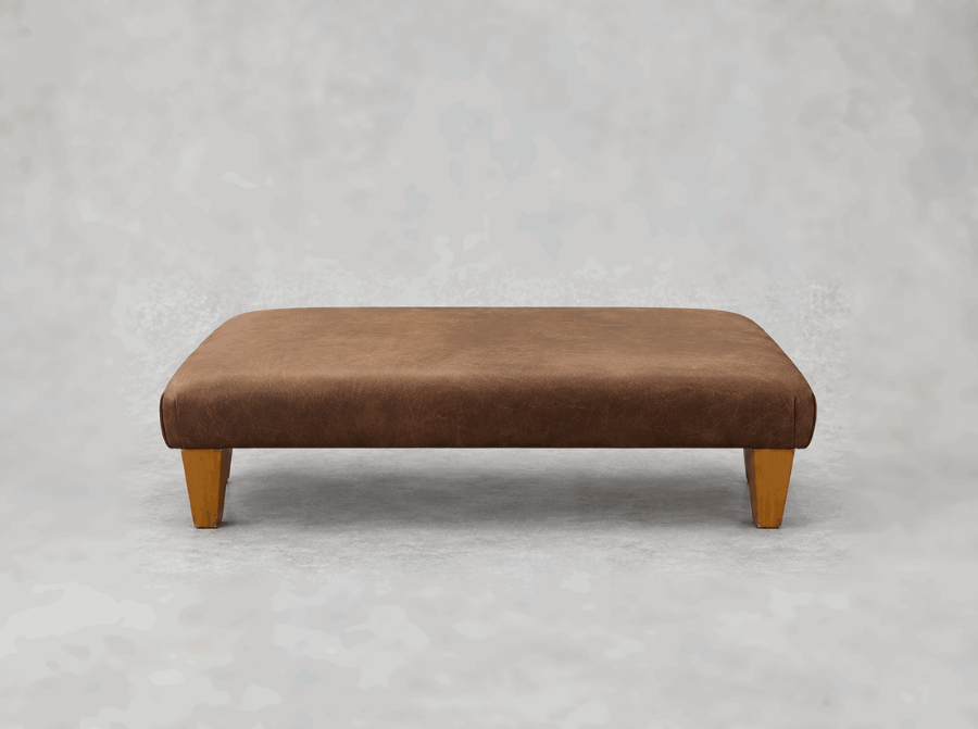 Outlet West Sussex: Porthallow footstool A in Crest Brunel leather