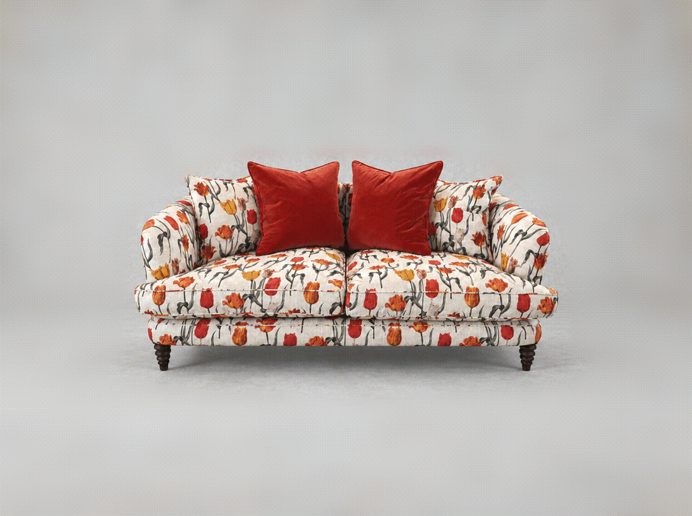 Outlet Edinburgh: Helmsley 3 seater sofa in RHS Botanicals Pieter Van Kouwenhoorn Tulips Natural