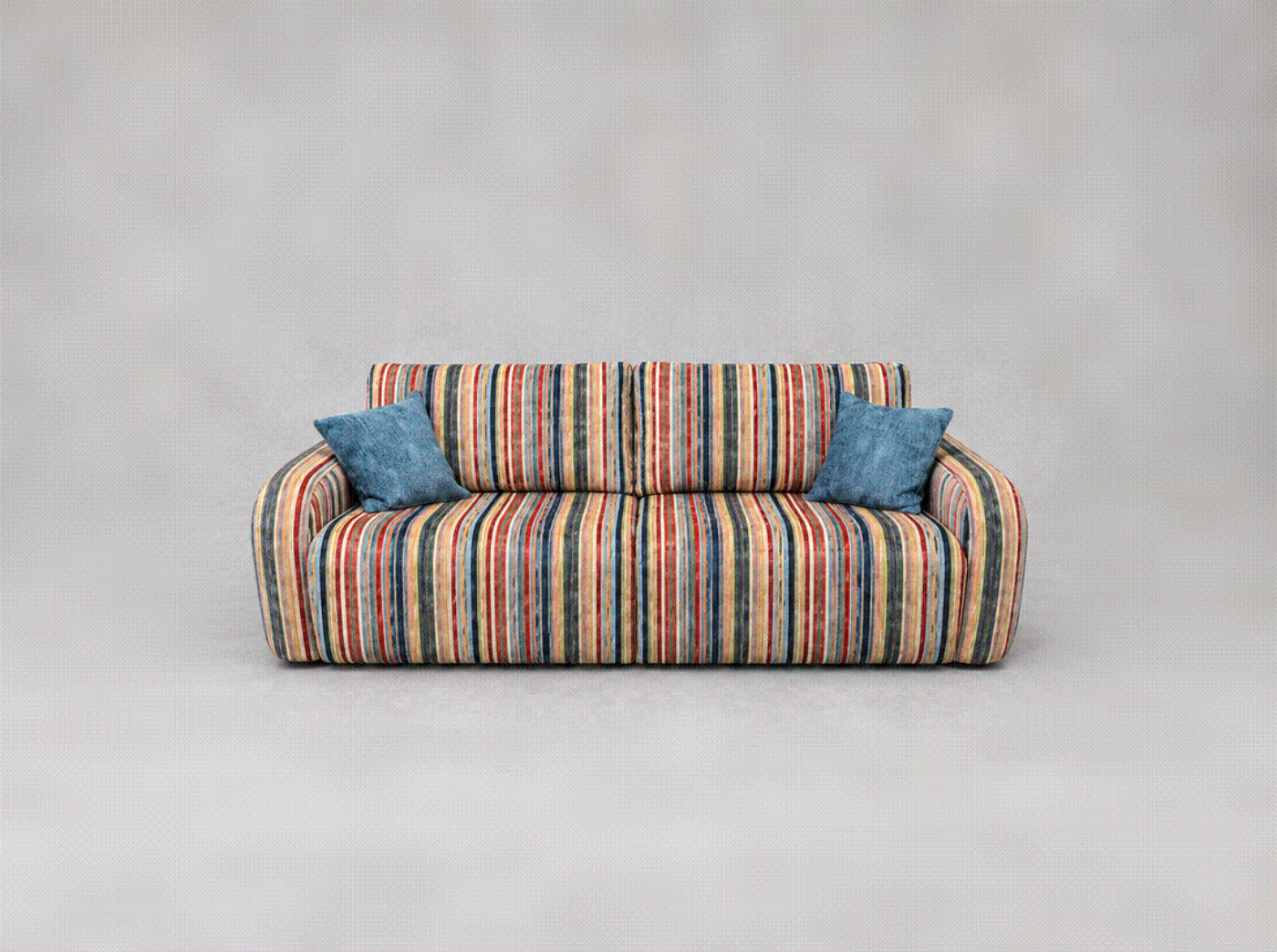Muse 3 seater sofa in Harper's Bazaar Stripe Velvet Carnival