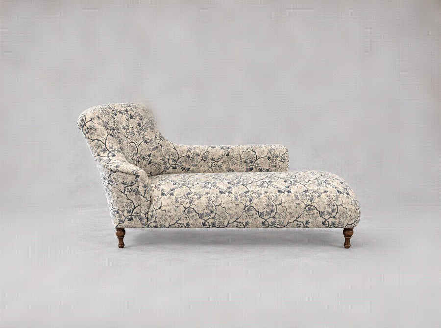 Outlet West Sussex: Anglesey chaise in Gertrude Jekyll Navy