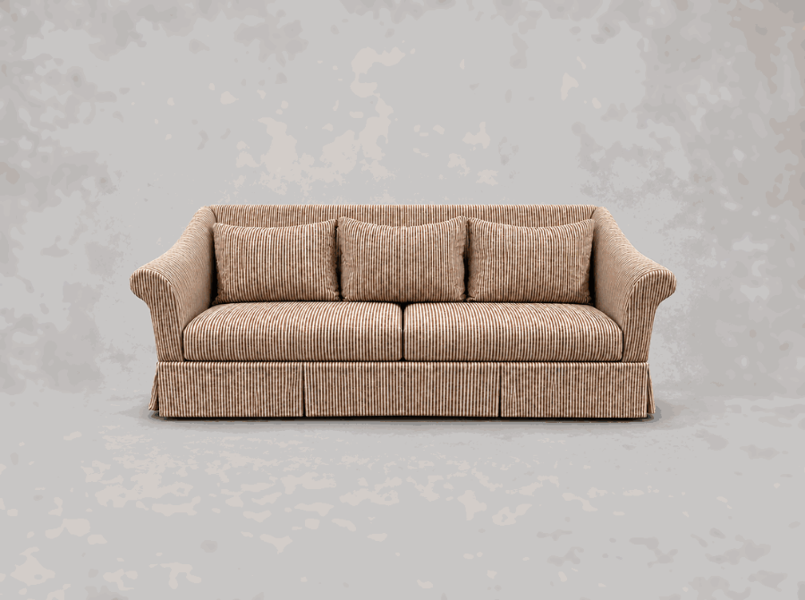 Outlet West Sussex: Turnberry 3 seater sofa in Sussex Stripe Cinnamon